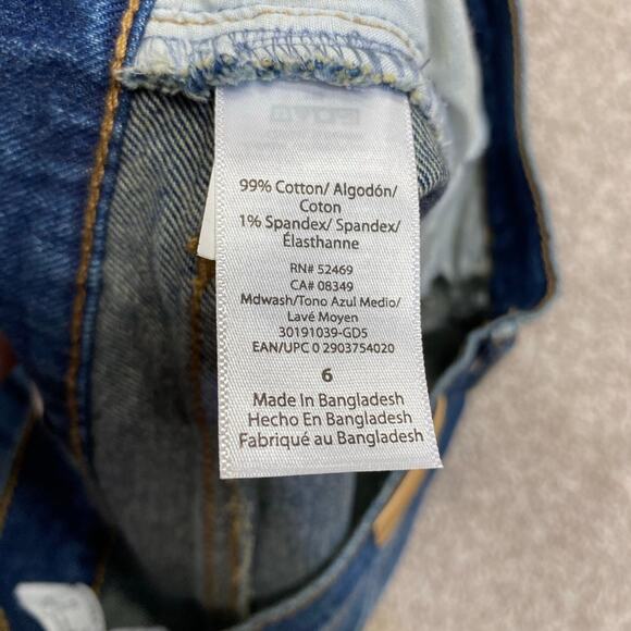 Sofia Jeans Stretch Denim Distressed Cutoff Chi Shorts 6 Frayed Hem Highwaisted - Picture 11 of 12